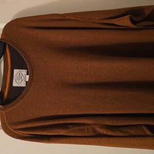 ST. JOHN'S BAY BRAND MEN' BIG & TALL BROWN LONG SLEEVES PULLOVER SHIRT 4XLT